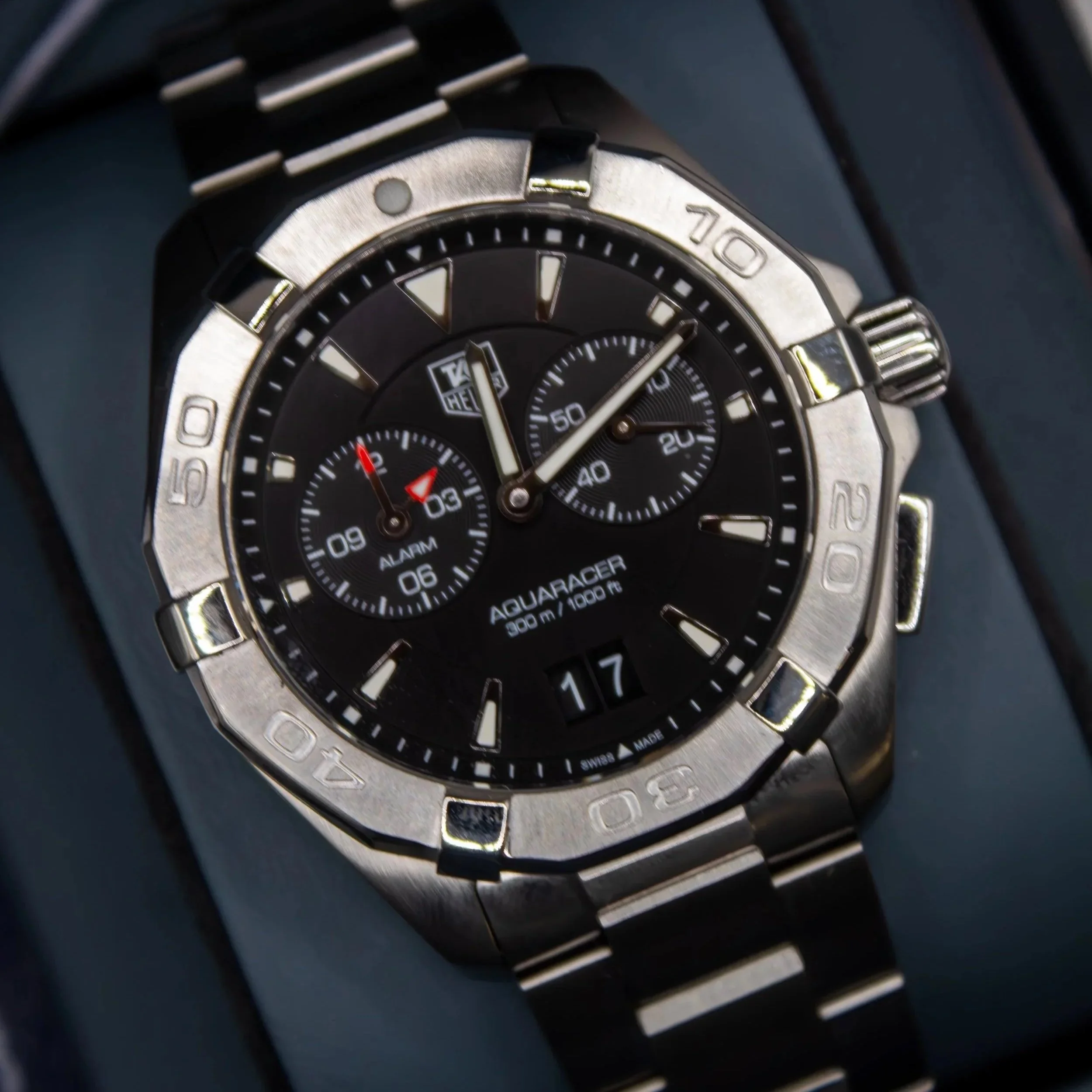 TAG Heuer - Aquaracer Alarm (Black) - (RARE) - 40mm (Mens)