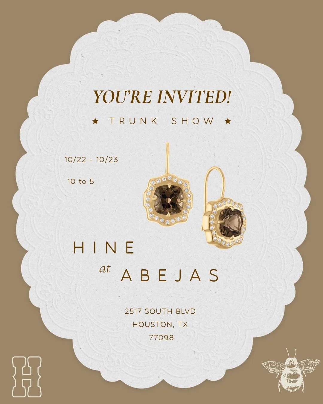 ⭐️ HOUSTON ⭐️ 2 weeks from today! 

Meet me at @abejasboutique for a ~hometown~ trunk show. I&rsquo;ll be hanging out in store for two full days with First Rodeo 🤠✨

Since most of the collection was inspired by growing up here, coming back as Hine w