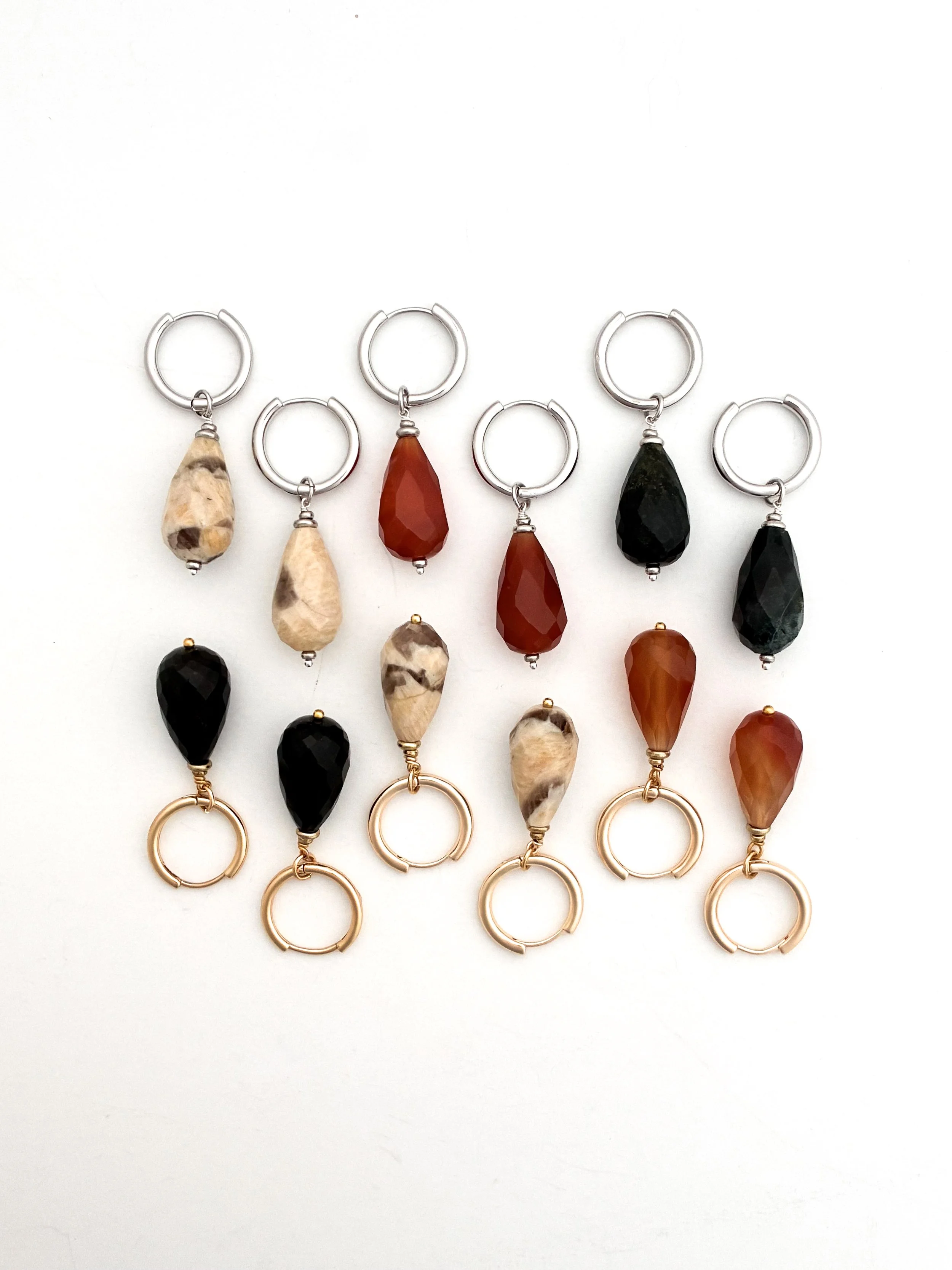 Juicy Gem Drop Earrings (Gold + Silver)