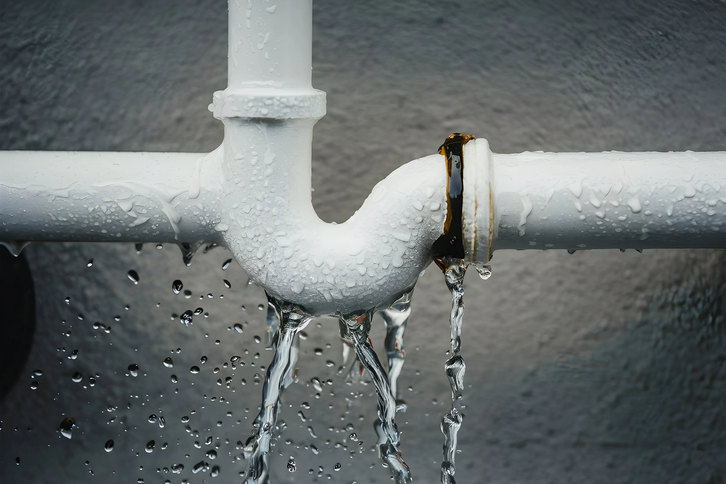 white-pipe-with-water-leaking-droplets-captured-midair-against-gray-background.jpg