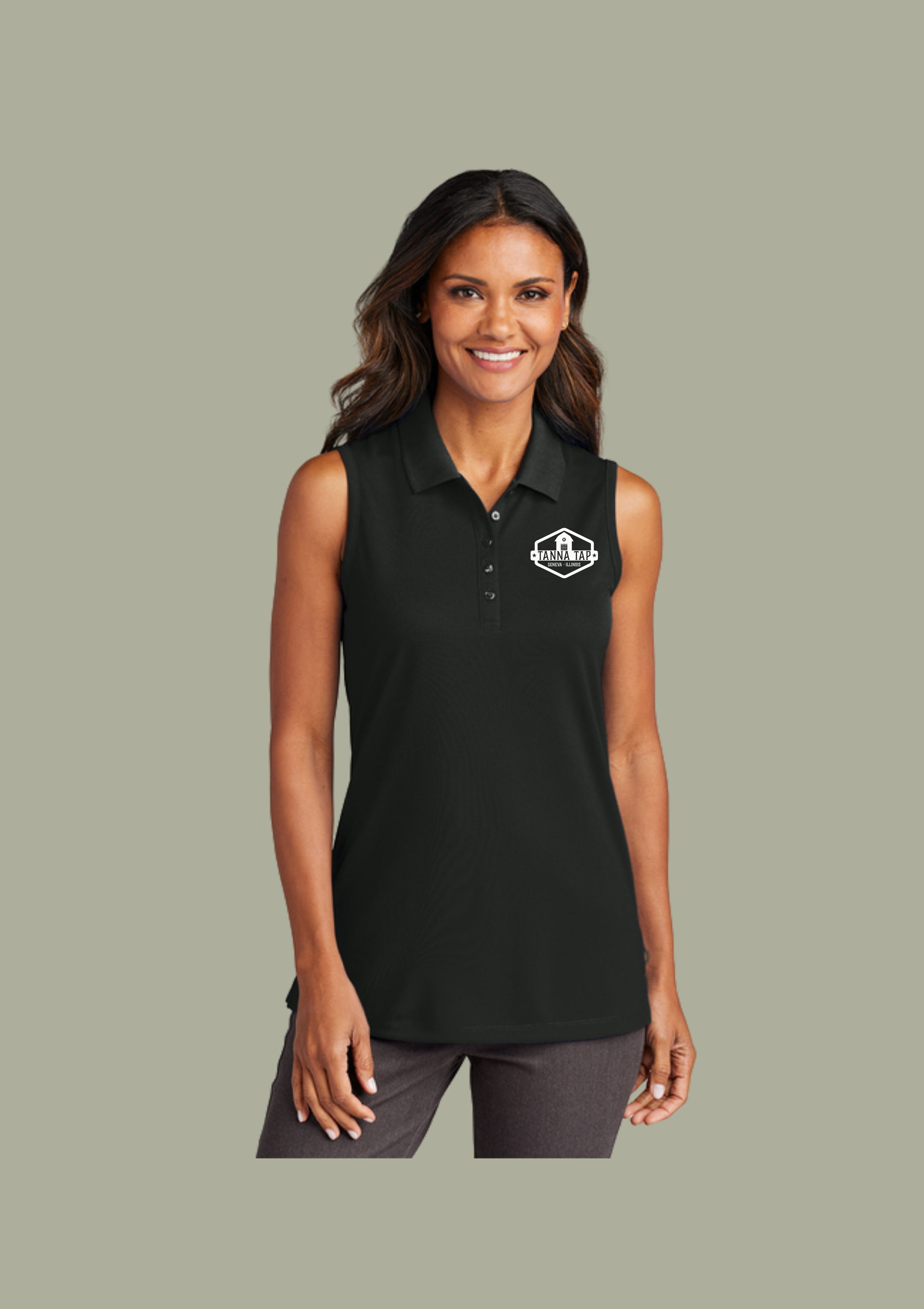 LK110SV PA Ladies Sleeveless Polo Black.png