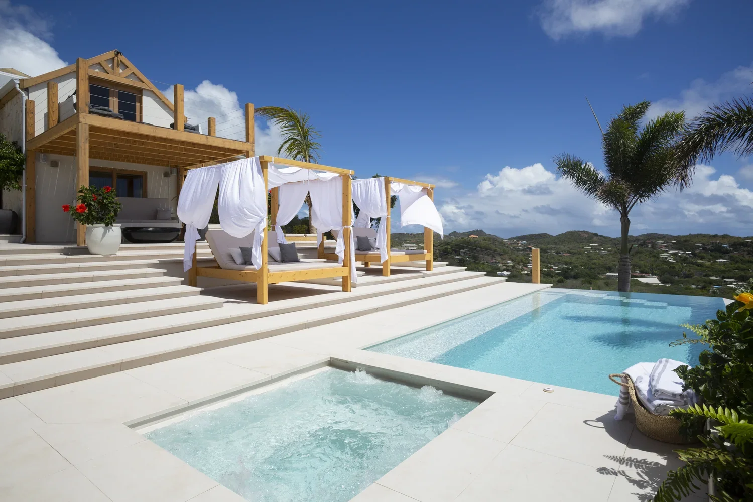  Look out over English Harbour from the infinity pool 