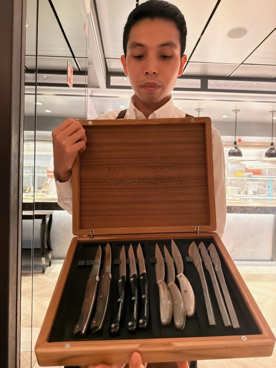  The steak knife selection at Marble &amp; Co 