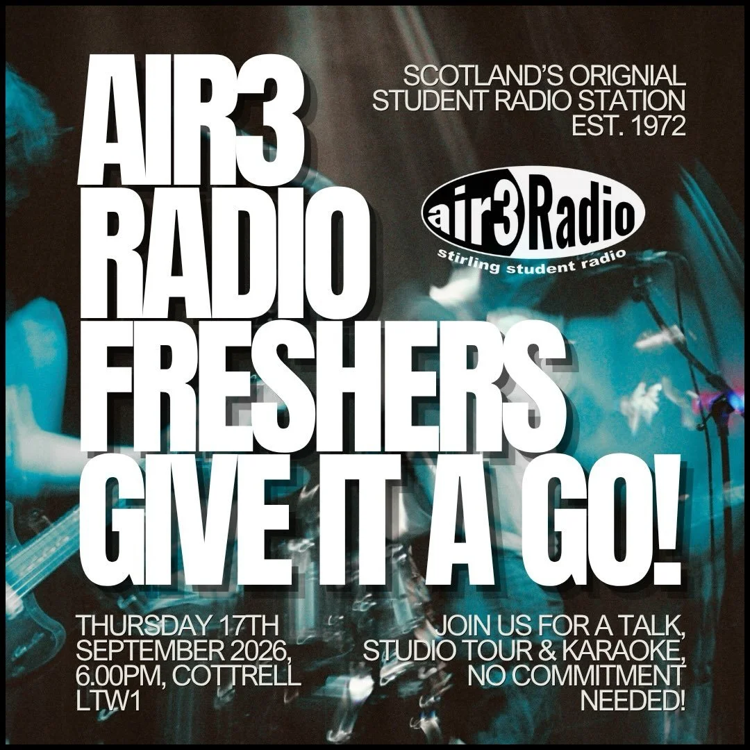 Almost time for our give it a go on thursday! Exciting stuff! Anyone is welcome to join, as there is no commitment needed to attend, plus karaoke afterwards, what&rsquo;s not to love?! 🌟🌟

#air3radio #stirlinguni #radio #studentradioassociation