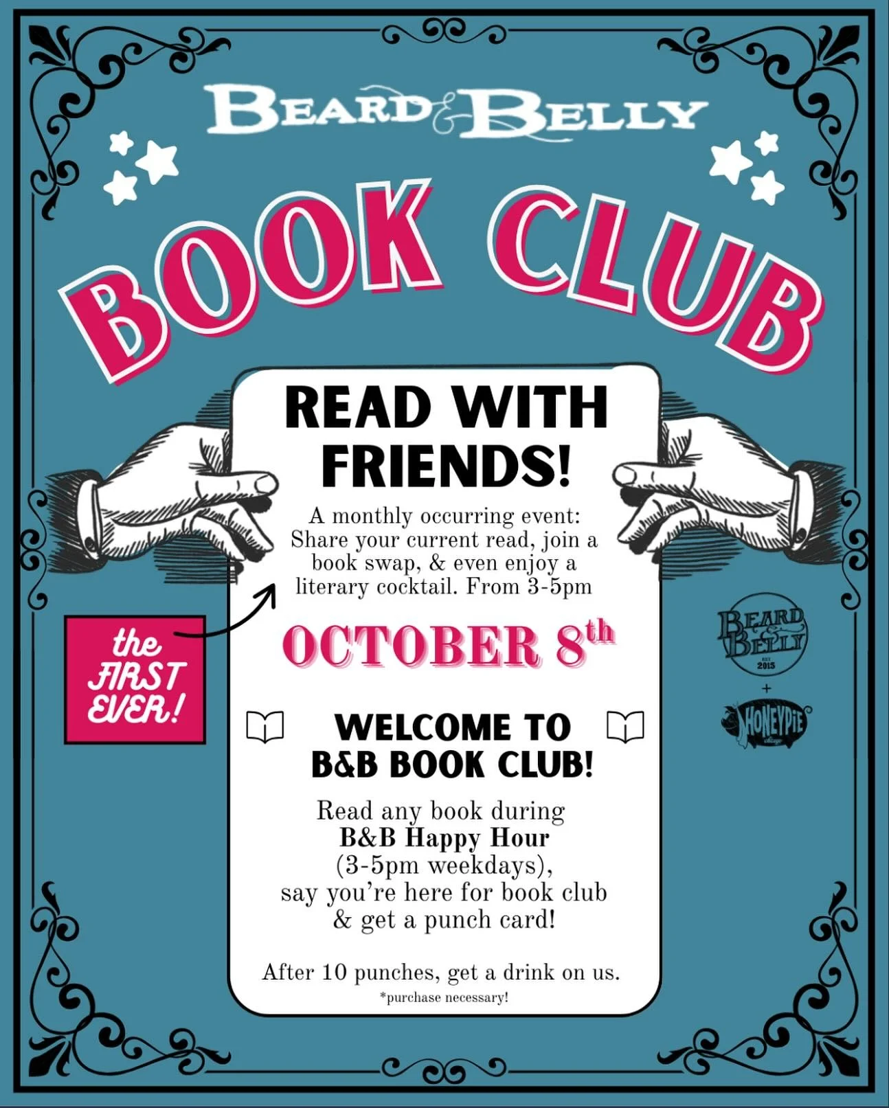 BOOK CLUB

Calling all introverts&hellip;
Wanna hang with new people but, not really? Join us for our first ever BOOK CLUB!! 📚🤩

Here&rsquo;s the deal:

- Our BOOK CLUB will be a monthly meet-up, the first of which will be THIS OCTOBER 8th from 3-5