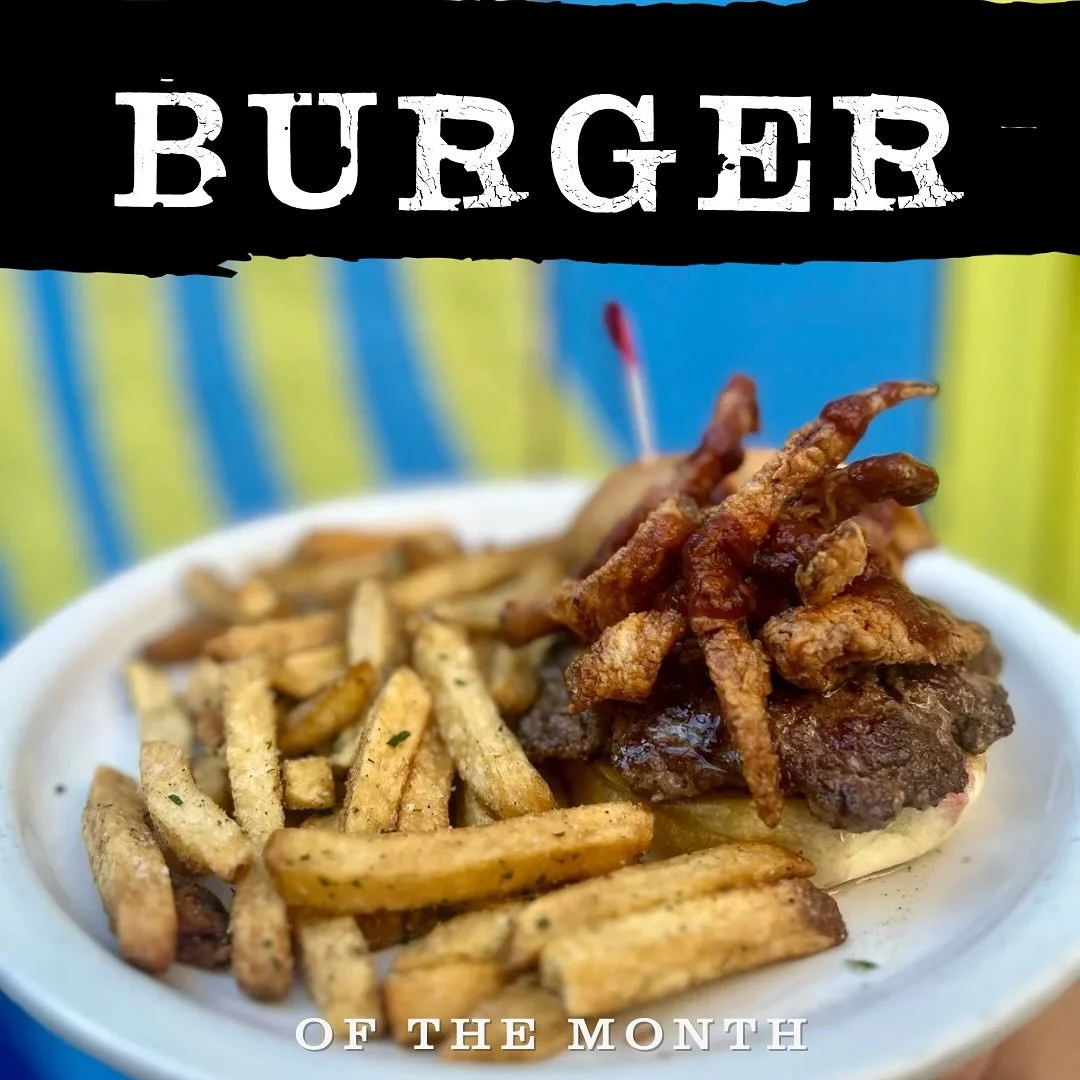 BURGER

WATCH OUT! Our burger of October is going to scare you:

RIPPED TO SHREDS 🔪
🍔 Third-pound Specialty Beef Blend Patty
🥓 Thick Cut Deep Fried Bacon
🌶️ @soothsayerhotsauce The Beard Hot Sauce
🦆 Rendered Duck Fat
🧄 Garlic Aioli

WATCH YOUR 
