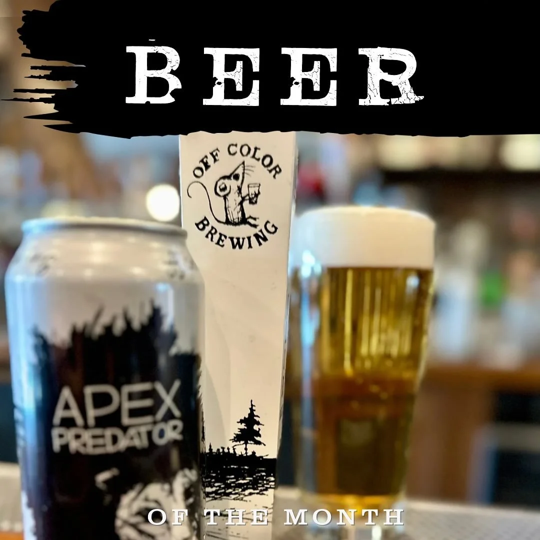 BEER 

November requires beer, so we oblige. Now introducing your November brewery of the month:

OFF COLOR BREWING 🎨
🏉 BEER FOR RUGBY - India Pale Lager
🦖 DINO SMORES - Russian Imperial Stout
🍔 JUICY BEER FOR BURGERS - American Pale Ale
🐆 APEX 