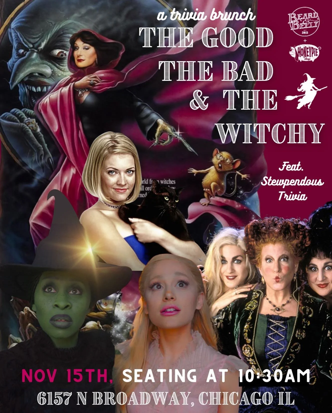 ANOTHER BRUNCH

It&rsquo;s cold as he** now, so what is there to do? 

You&rsquo;re asking, so here&rsquo;s the answer:
ANOTHER TRIVIA BRUNCH!!! ✨💫

The Good, The Bad, &amp; The WITCHY! 🪄
Featuring trivia by @stewpendousproductions 

Brush up on yo