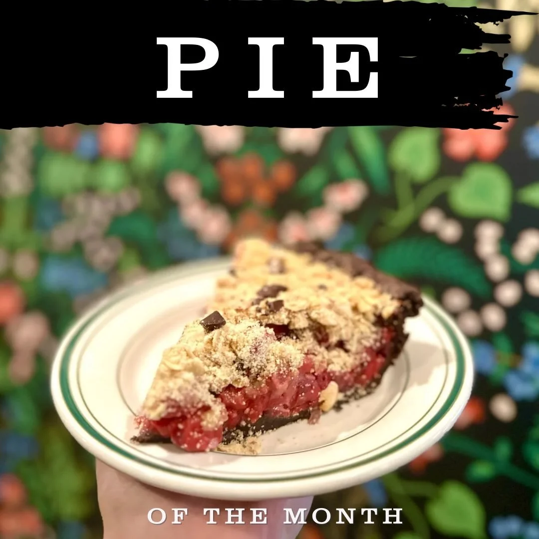 PIE

SHE&rsquo;S SWEET &amp; she&rsquo;s chocolate cherry almond pie as our pie of the month for February 💕

CHOCOLATE CHERRY ALMOND
🍫 Chocolate Pastry Crust
🍒 Door County Cherry Pie Filling
🍪 Brown Butter Chocolate Chip Almond Strusel topping 

