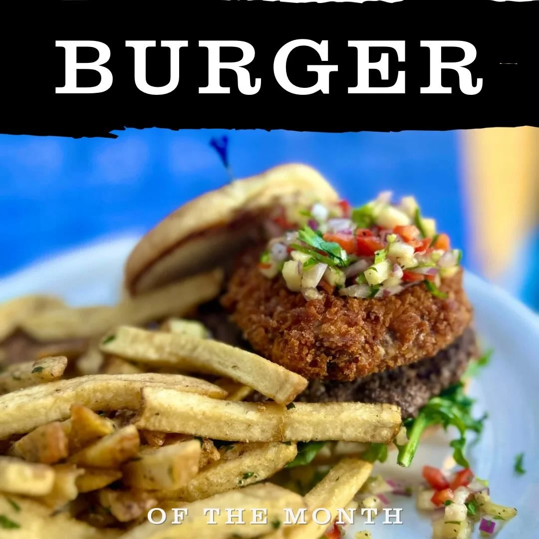 BURGER 

You like Krabby Patties, don&rsquo;t you? 🦀🧽

Your surf &amp; turf dreams are coming true, this month only:

THE KRABBY PATTY
🍔 Our 5oz Burger Patty
🦀 House Crab Cake
🐚 Spicy Remoulade
🥬 Arugula
🍍 Pineapple Salsa 

Get this pretty pat