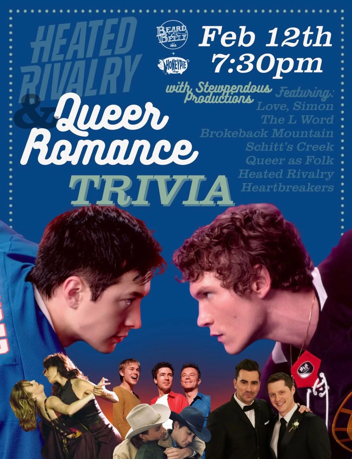 TOMORROW

&amp; don&rsquo;t forget to pregame Galentine&rsquo;s with us 
💖💖TOMORROW💖💖

THIRSTY THURSDAY
With $3 off house cocktails
&amp; $3 off deep-fried cheese curds

💕QUEER ROMANCE TRIVIA💕
Gays, test your knowledge about queer romance like 