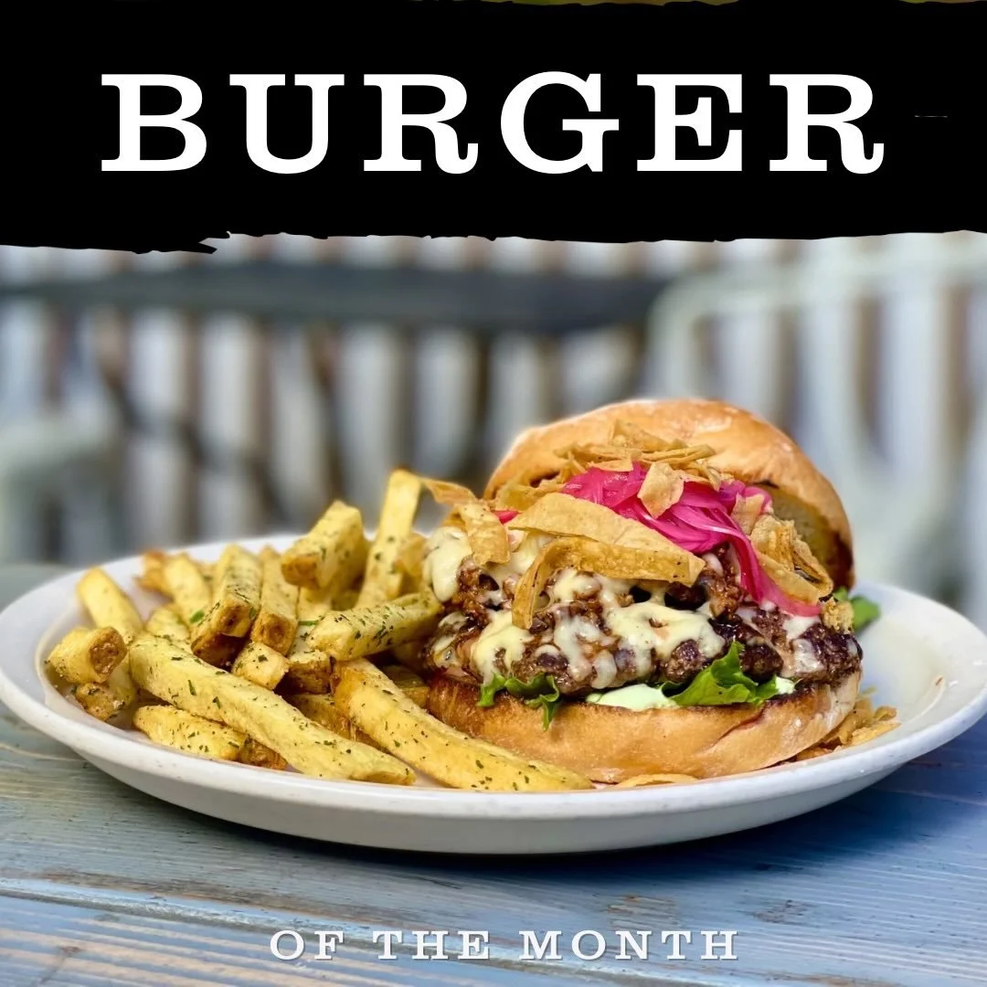 BURGER of May

A returning &amp; redundant fan favorite is BACK: Say hola again to

THE EL BURGER 🍴 🍔 Specialty Beef Blend Patty
🏠 House Made Pork Chorizo
🫑 Serrano-Cilantro Crema
🧀 Chihuahua Cheese
🍋&zwj;🟩 Lime-y Onions
🥬 Mixed Greens
🌮 Tor