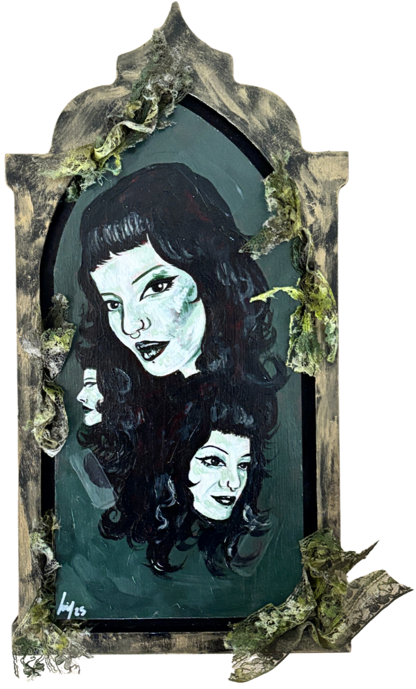 Noel, 2025 - Mixed Media on Wood Panel - 10 x 5  inches