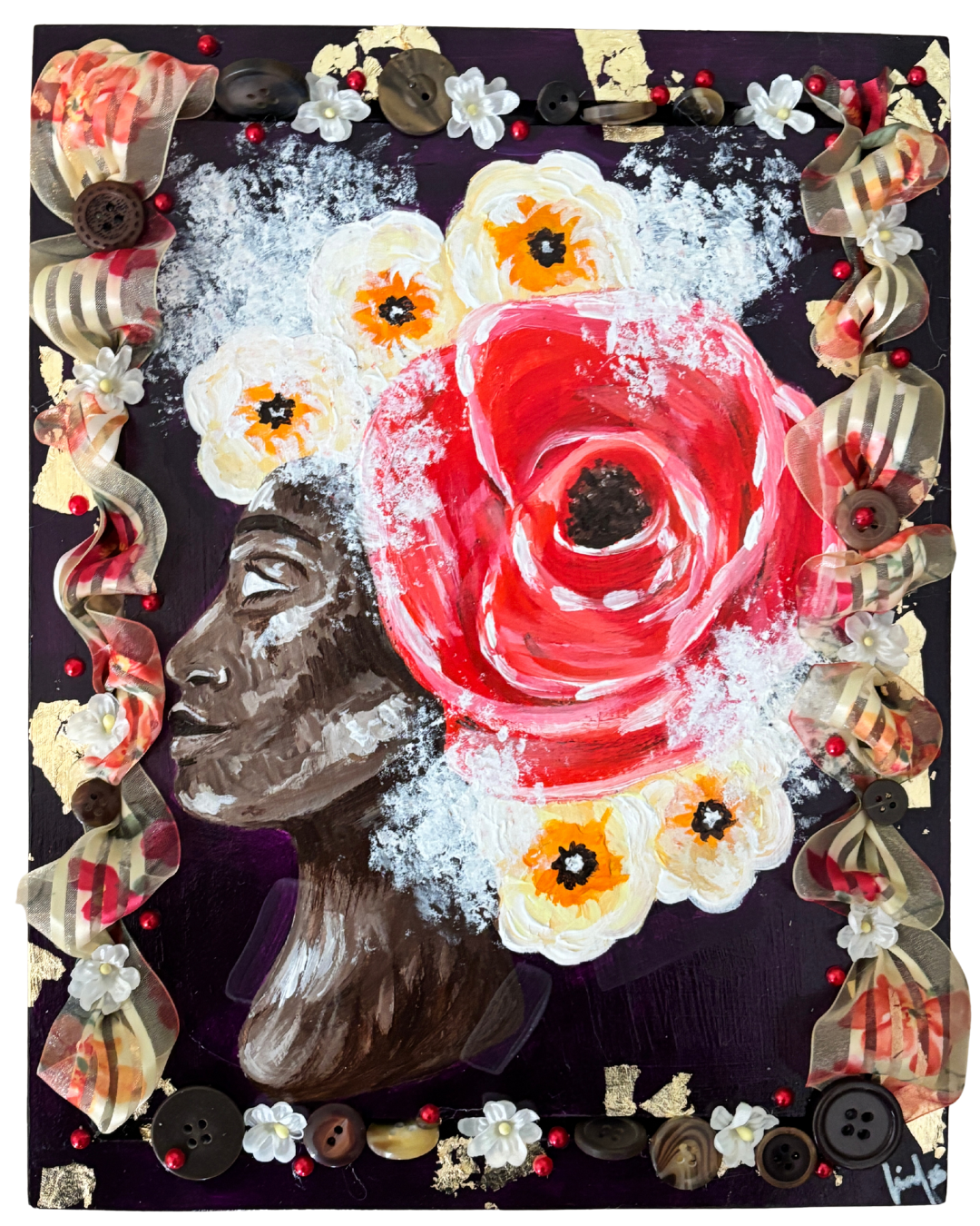 Baby's Breath, 2025 - Mixed Media on Wood Panel - 12 x 16 inches