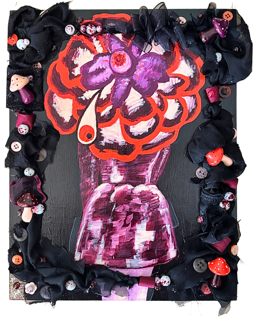 Olive, 2025 - Mixed Media on Wood Panel - 12 x 16 inches