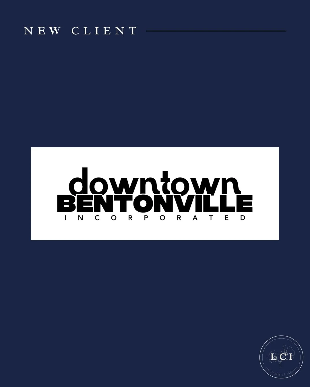 NEW CLIENT: @downtownbentonville 

We are excited to welcome Downtown Bentonville Inc. to Lynette Create and Innovate. We look forward to our collaboration!

#LynetteCreateandInnovate #LCI #DBI #DowntownBentonvilleInc #BentonvilleAR
