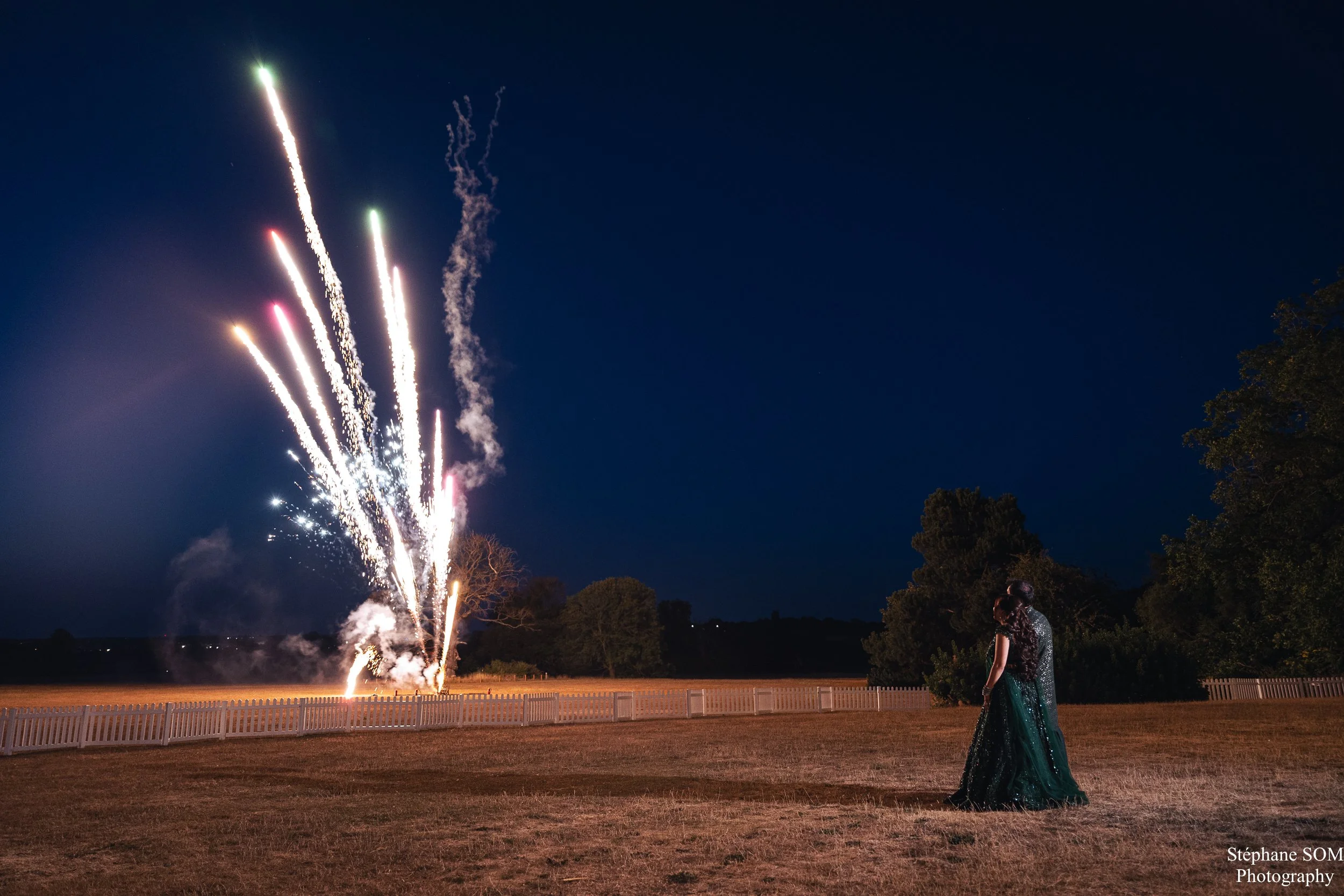 Wedding firework at The Hylands Estate, Essex