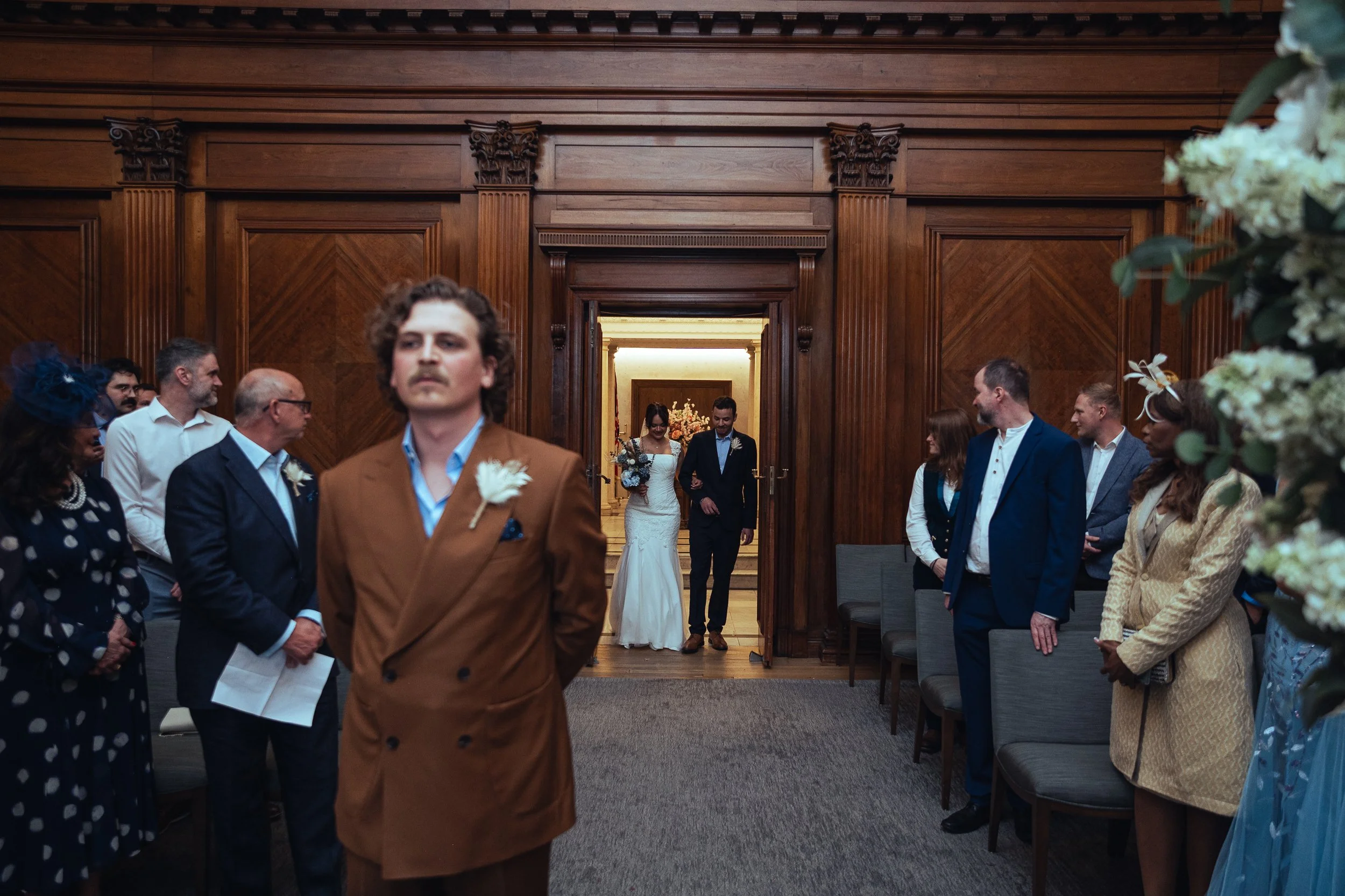 intimate wedding at The Old Marylebone Town Hall in London by Stephane SOM photography