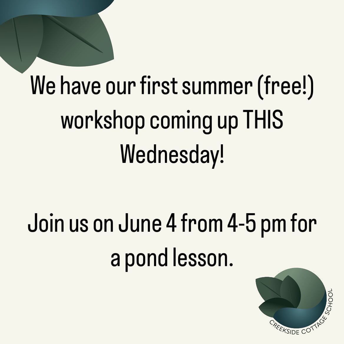 We can&rsquo;t wait to see you! www.creeksidecottageschool.org