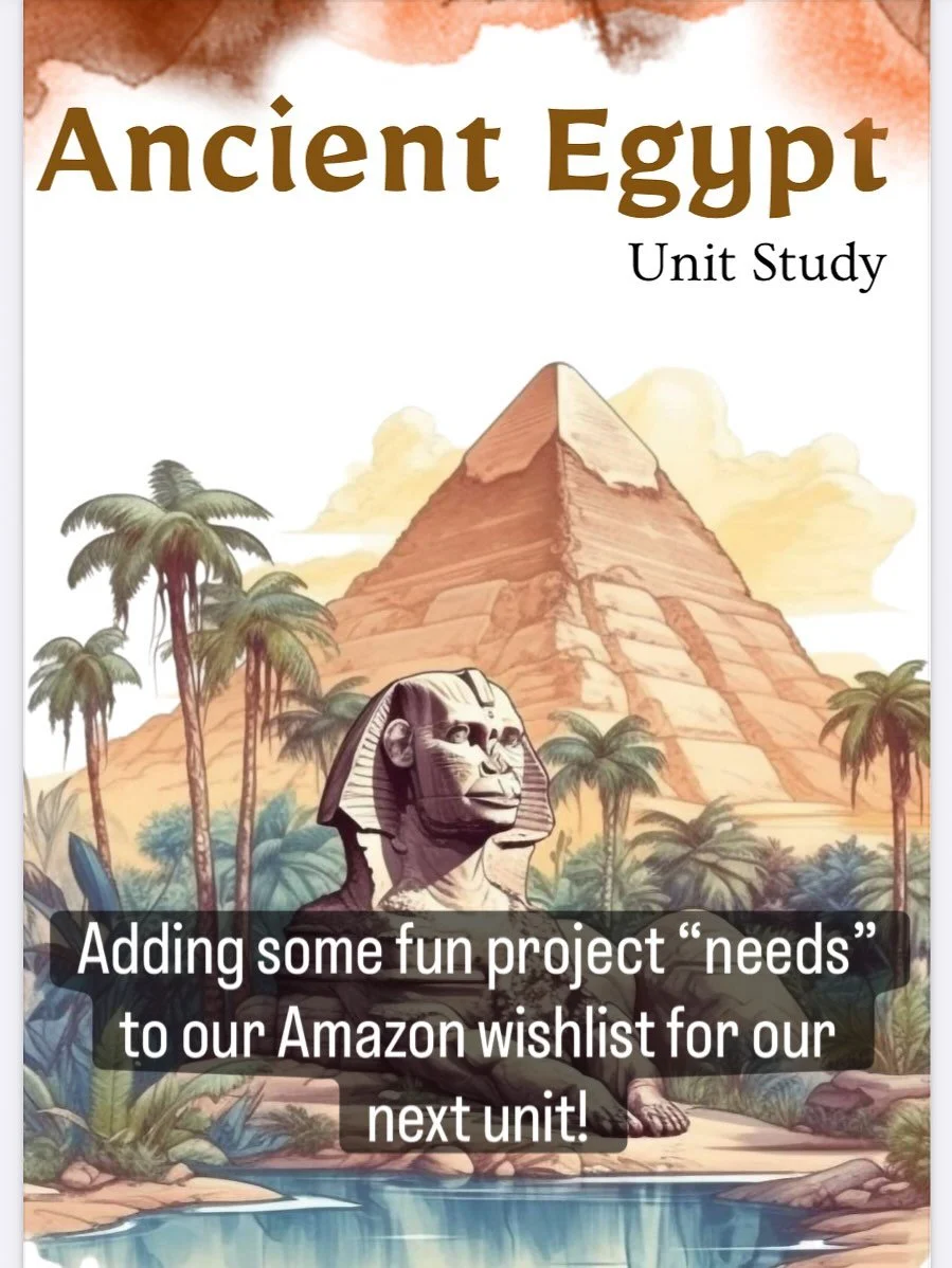 We have some fun &ldquo;needs&rdquo; for project based learning and would love your donations for our Ancient Egypt creations!