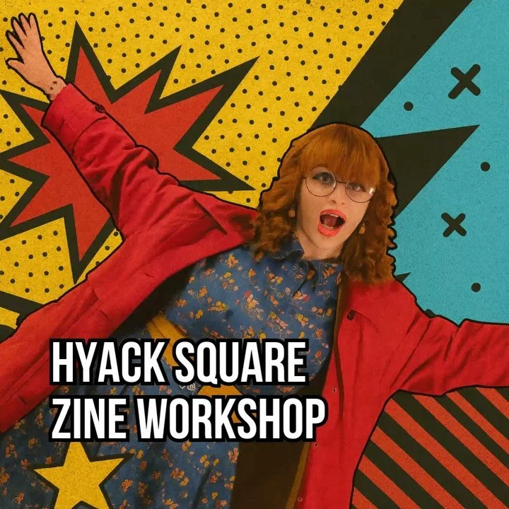 ✨Zine Workshop at Hyack Square✨ 
📅 Wednesday, September 3
⏰11 am &ndash; 1 pm
 
Join us at Hyack Square for a free zine-making workshop led by Maggie D. Waldron (she/her), who is a 24-year-old trans writer living in East Van &mdash; a writer, zine m
