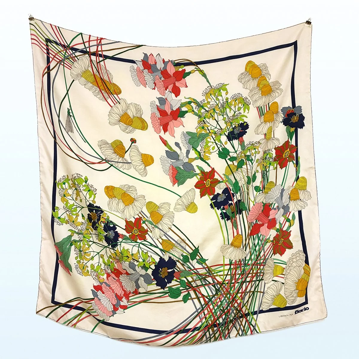 Vintage Fiorio Flora Silk Scarf