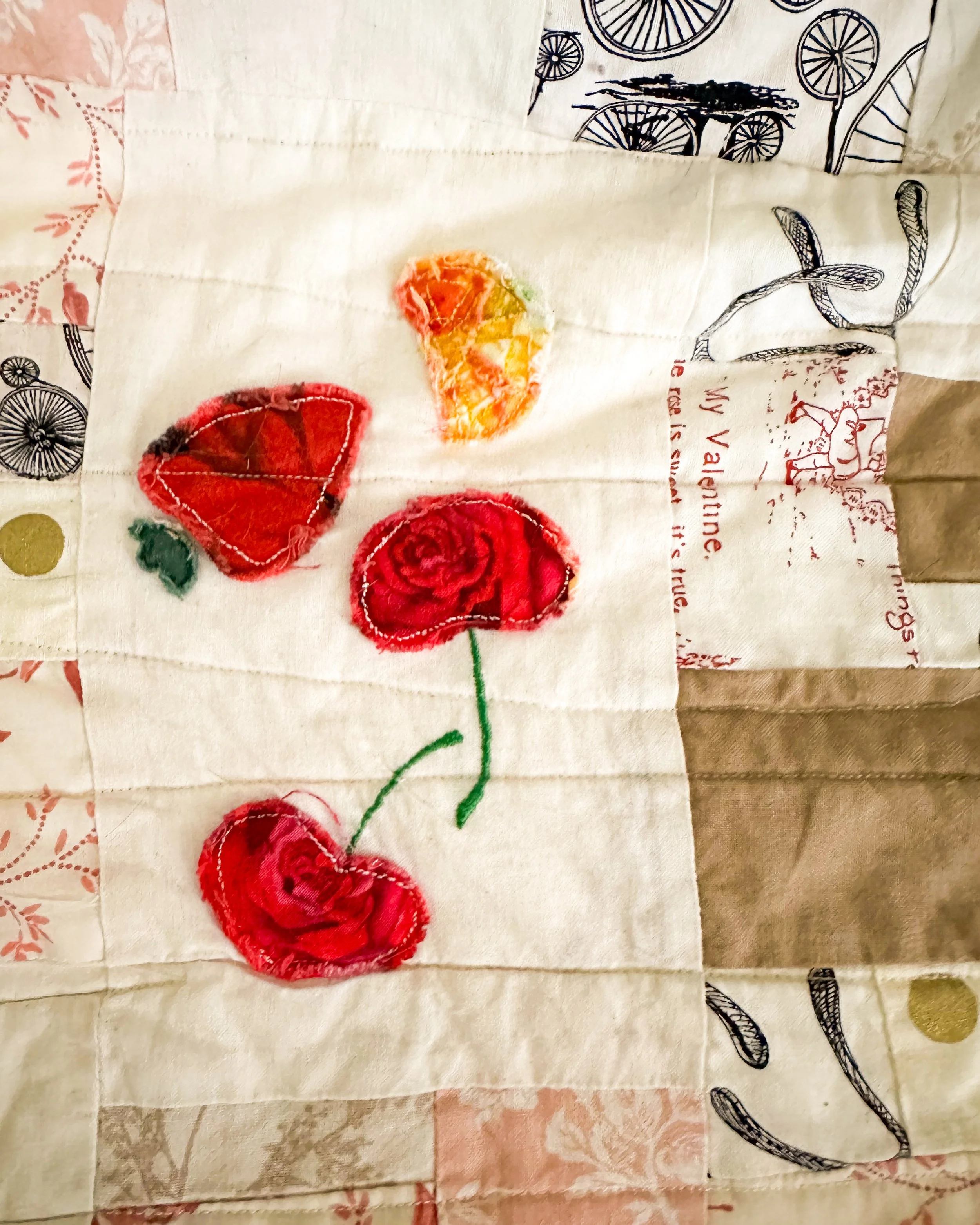 Wedding Quilt Details, Hand Applique Original Pattern, 2023