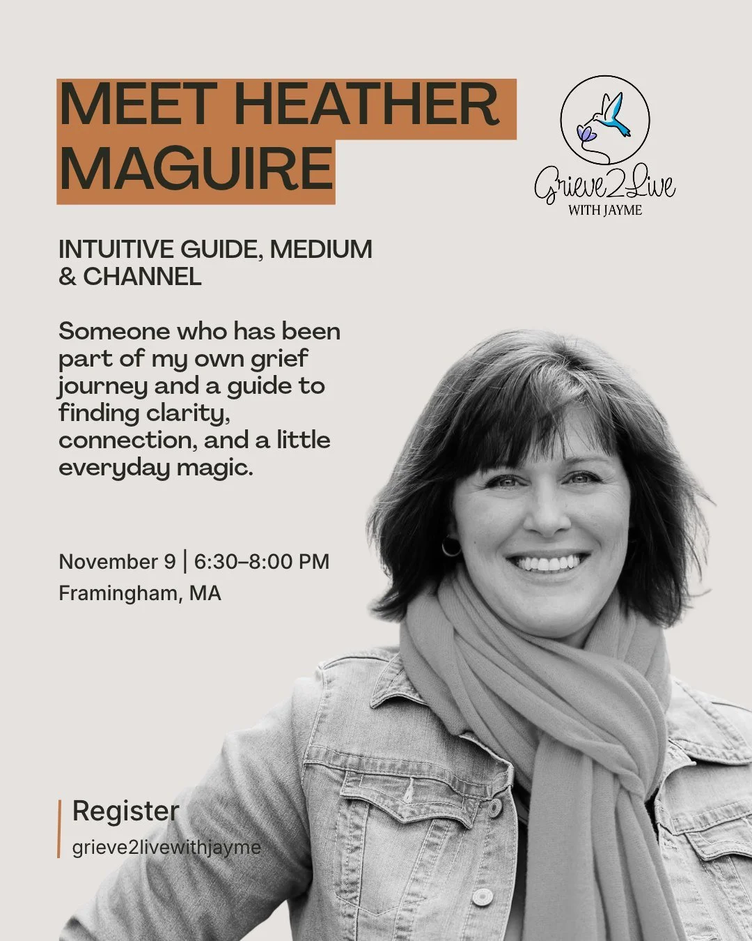 MEET HEATHER MAGUIRE

I first met Heather six years ago, after my mom died. 

At the time, I was navigating life without my mom and trying to find my way through grief and all the changes that come with loss.

Since then, I've had more than 20 intuit