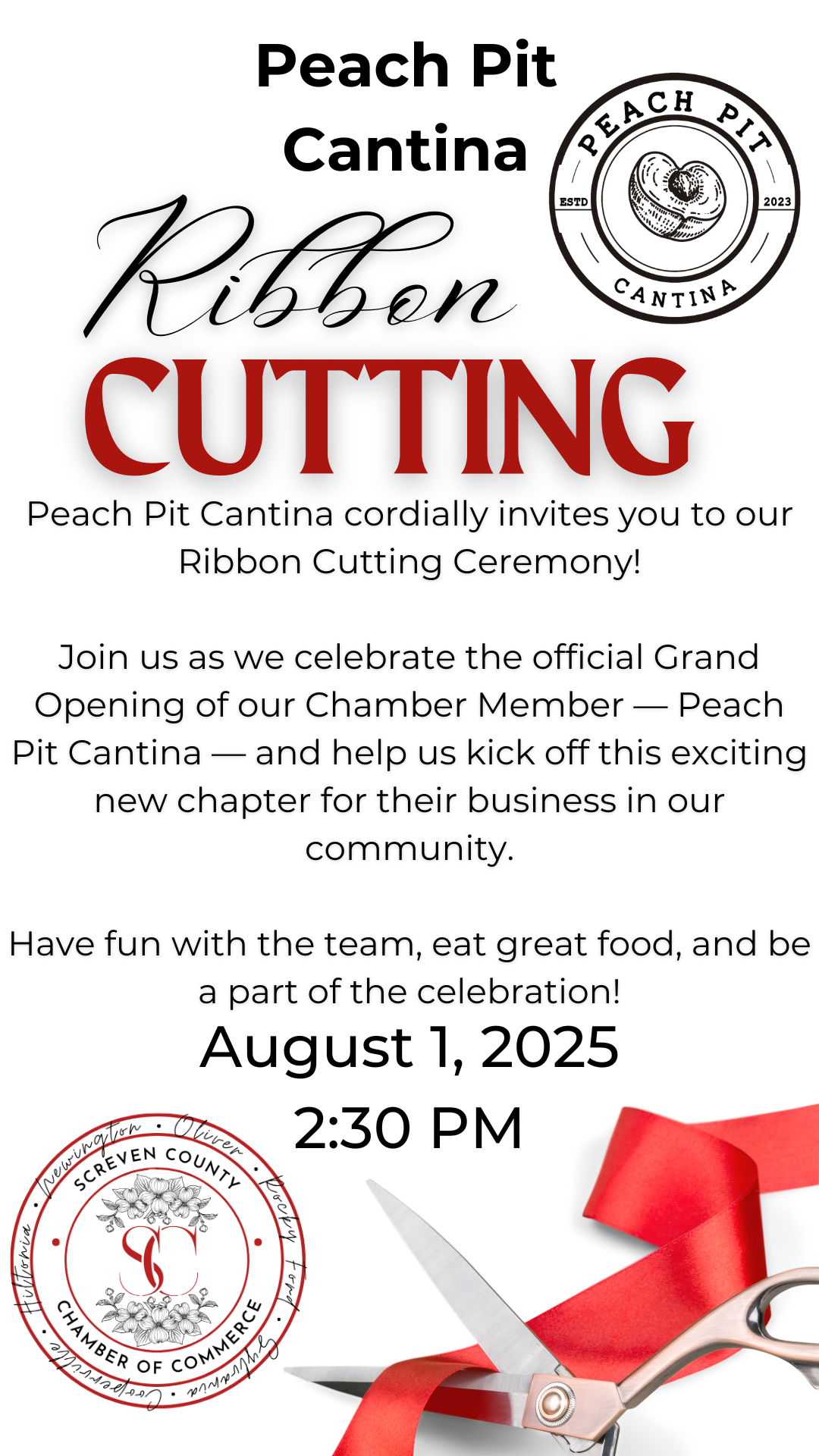 Peach Pit Cantina Ribbon Cutting Ceremony