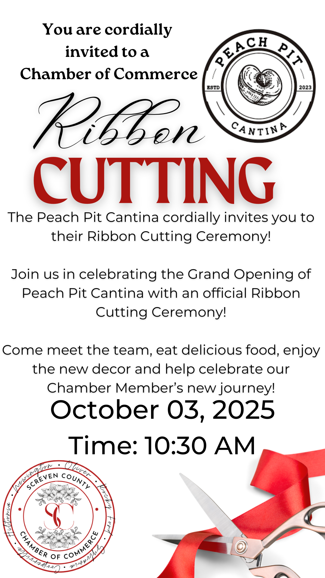Peach Pit Cantina: Ribbon Cutting Ceremony