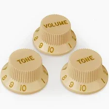 Stratocaster knobs Volume Tone Tone Aged white (3) 36900