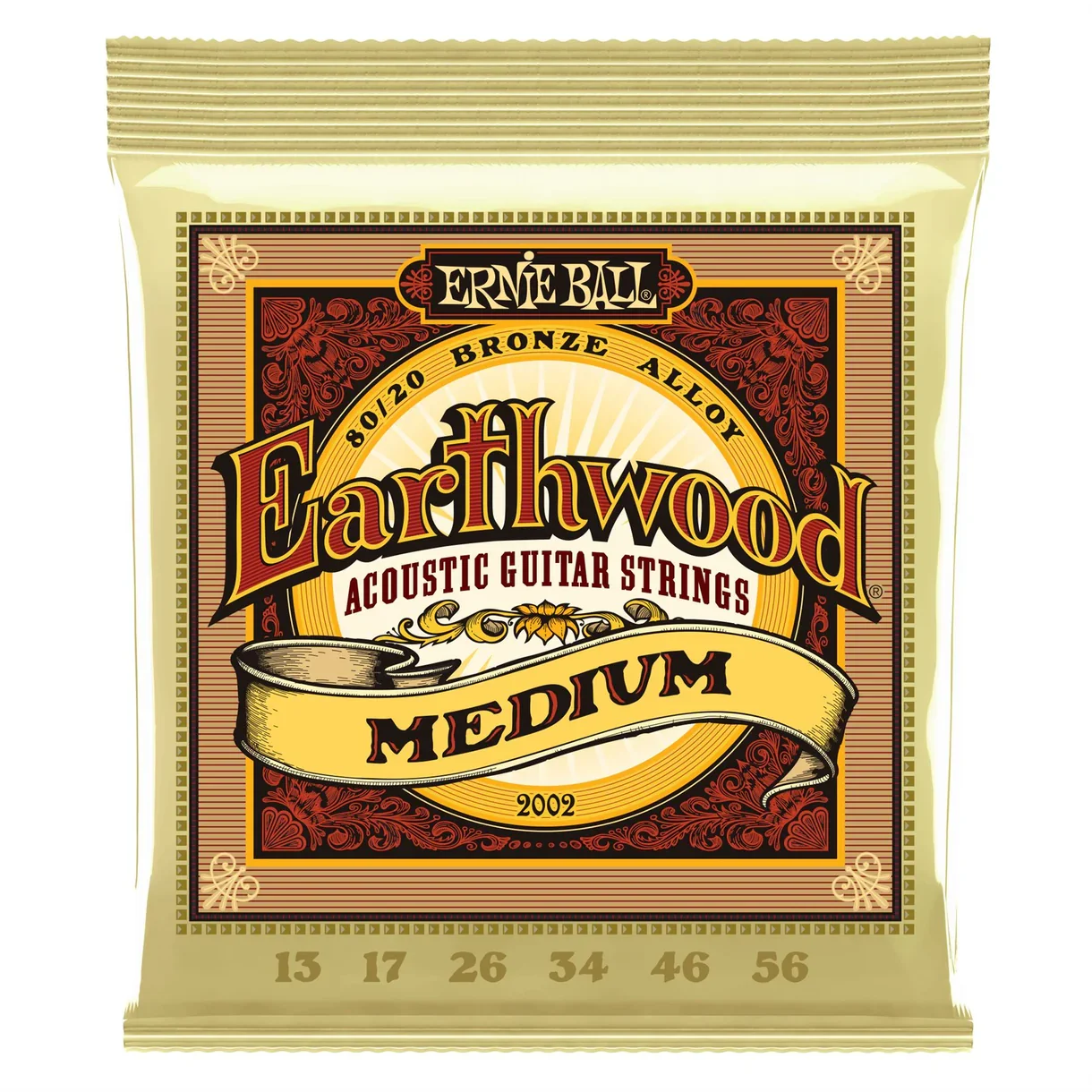 Ernie Ball Earthwood Bronze Acoustic Guitar Strings Medium  13-56 guage