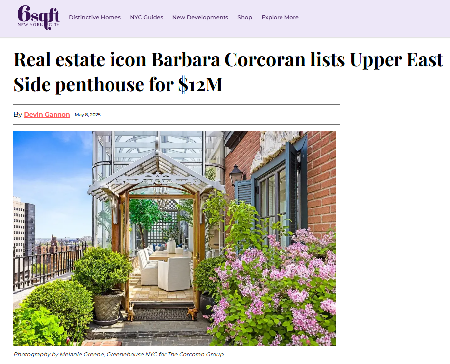 Rooftop terrace with outdoor seating, greenery, and pink flowers.
