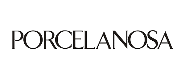 Porcelanosa logo in black and white.