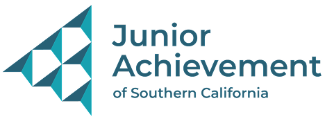 Logo for Junior Achievement of Southern California featuring a stylized geometric shape and text.