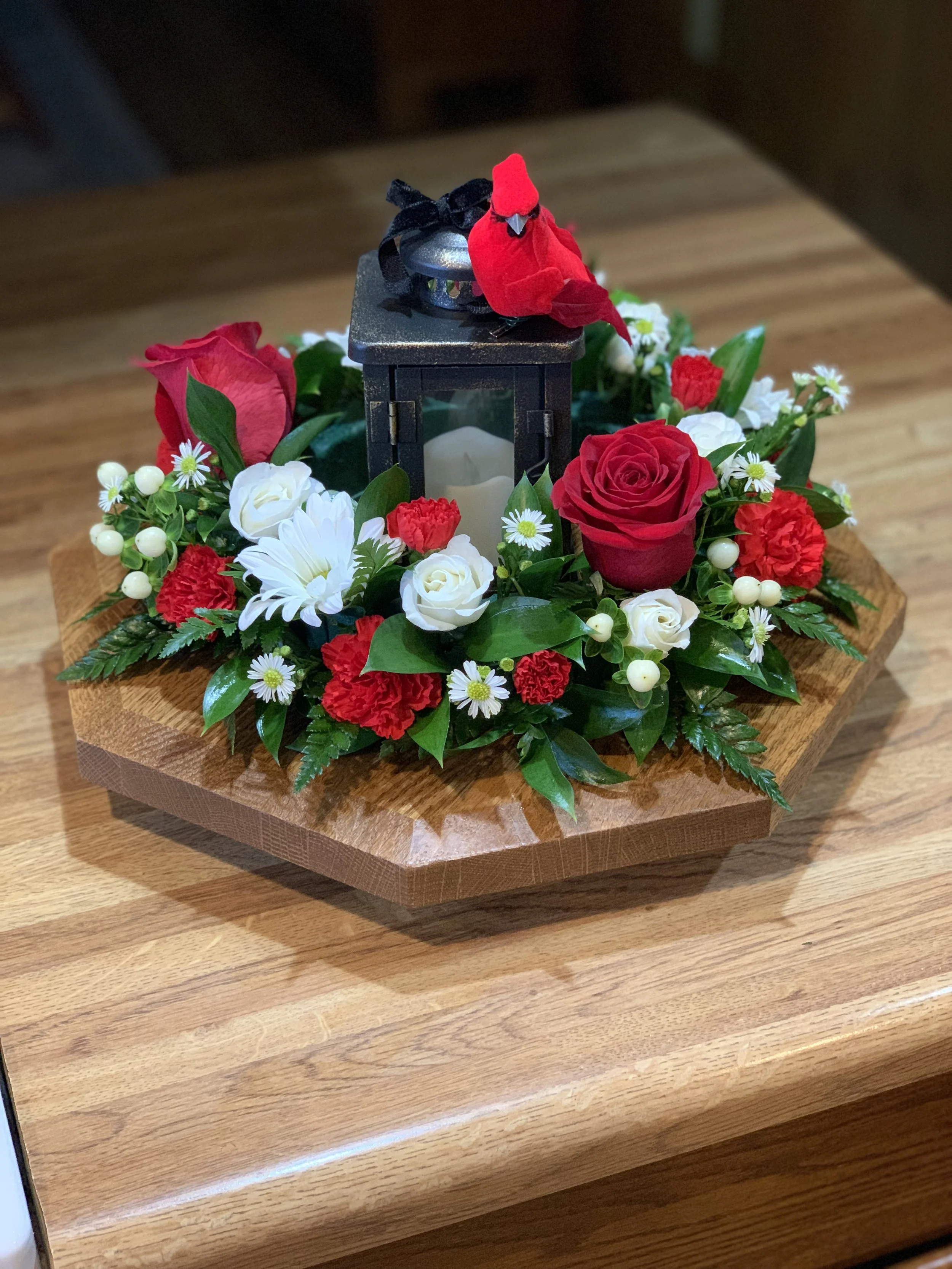 Lantern with Fresh Flowers