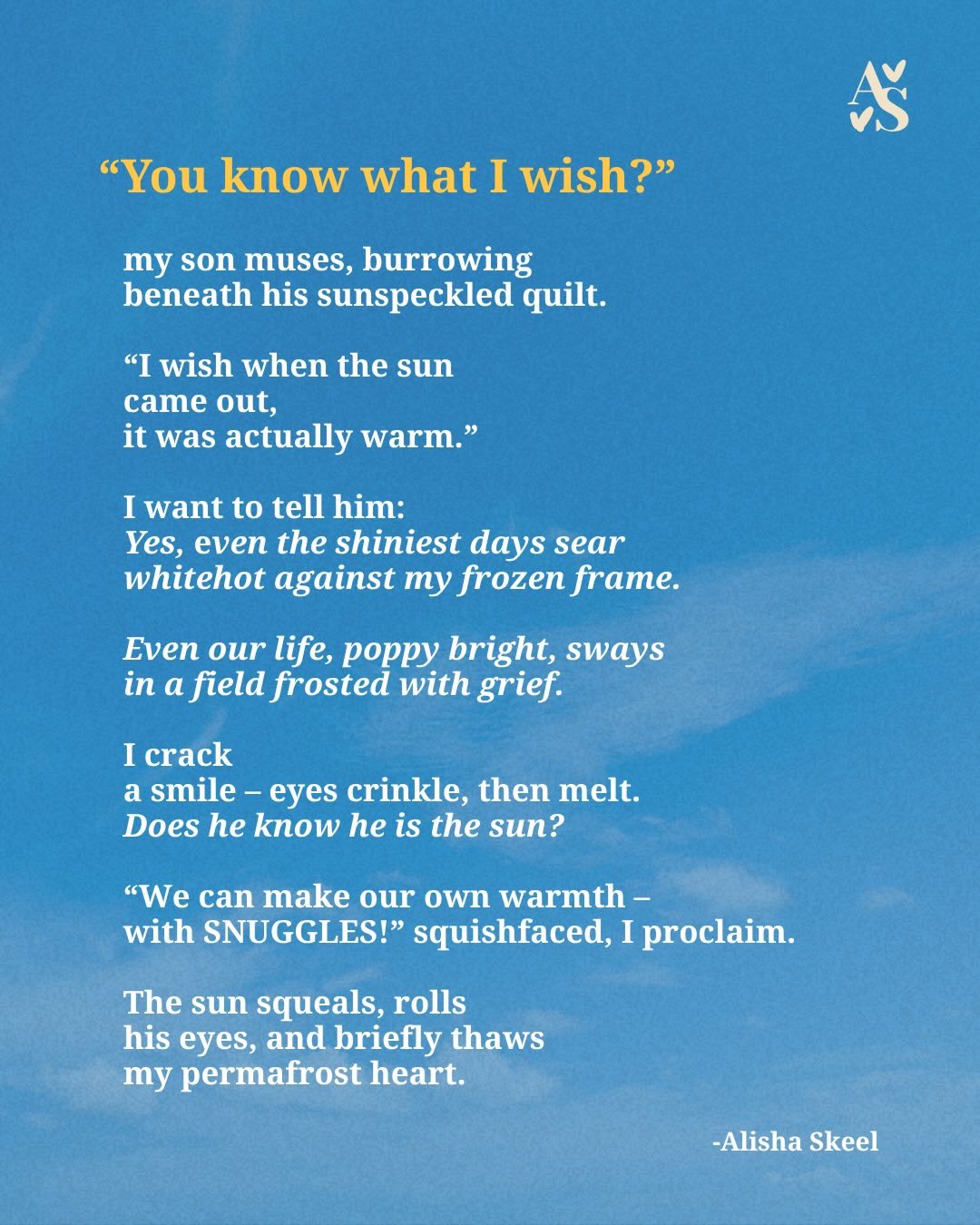 Scroll right for the OG typewriter poem (before many rounds of revision). I want to share more of these, because poets so rarely do, and it feels important to highlight how work can bloom.

Also: I am unwell - I officially have a middle schooler on m