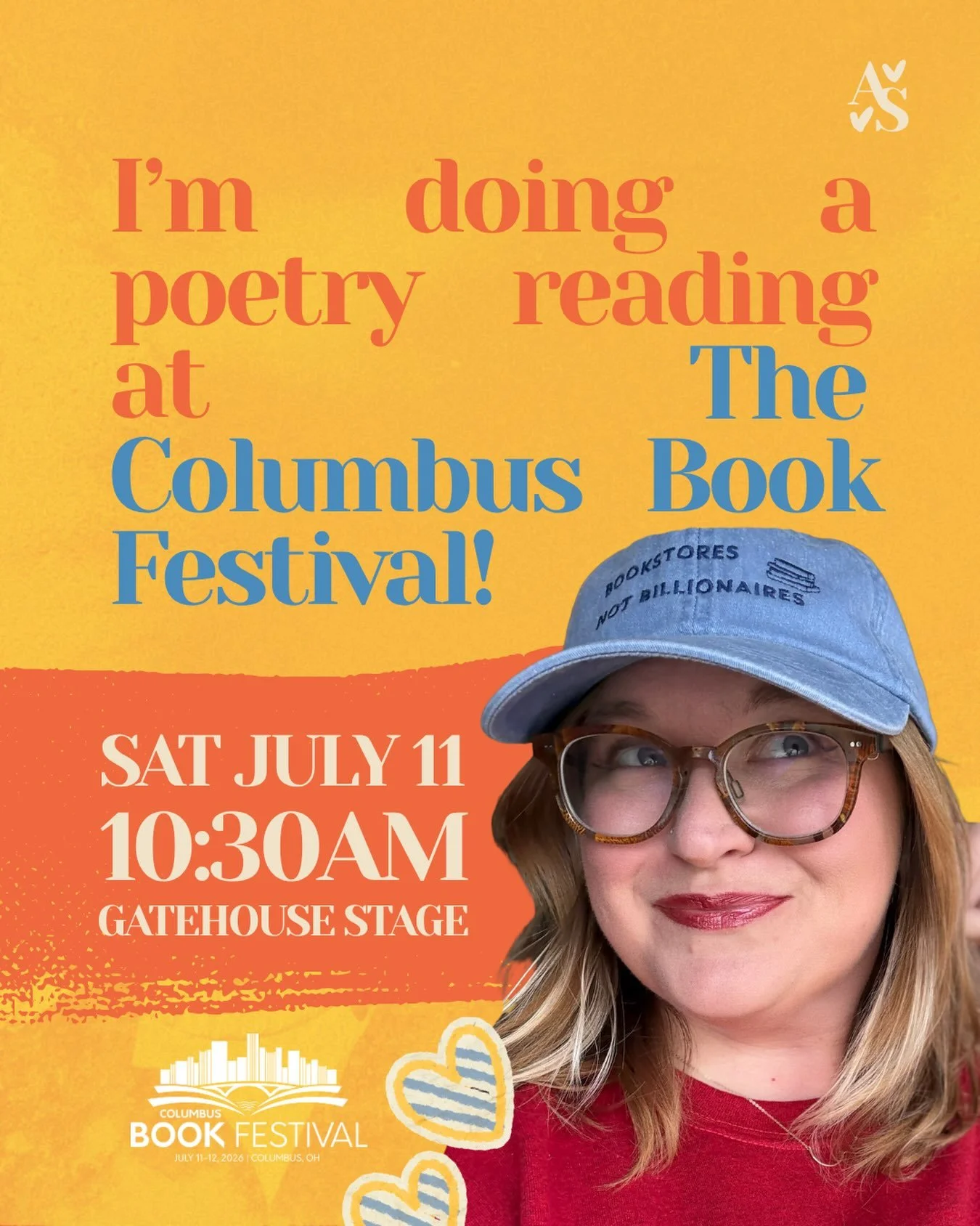 The best weekend of the year is coming up, and to my delight, I&rsquo;ll be there on stage this year! Come hang with me at the Columbus Book Festival. I&rsquo;ll be reading some poetry Saturday morning and I&rsquo;d love to see ya there ✨

More Info 