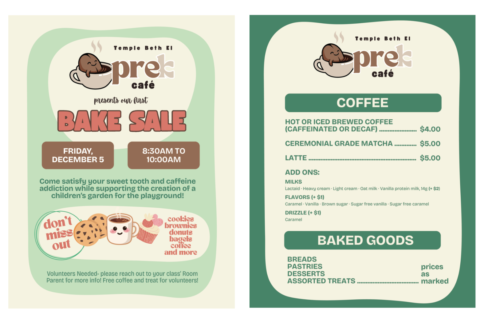 Temple Beth El Pre-K Café