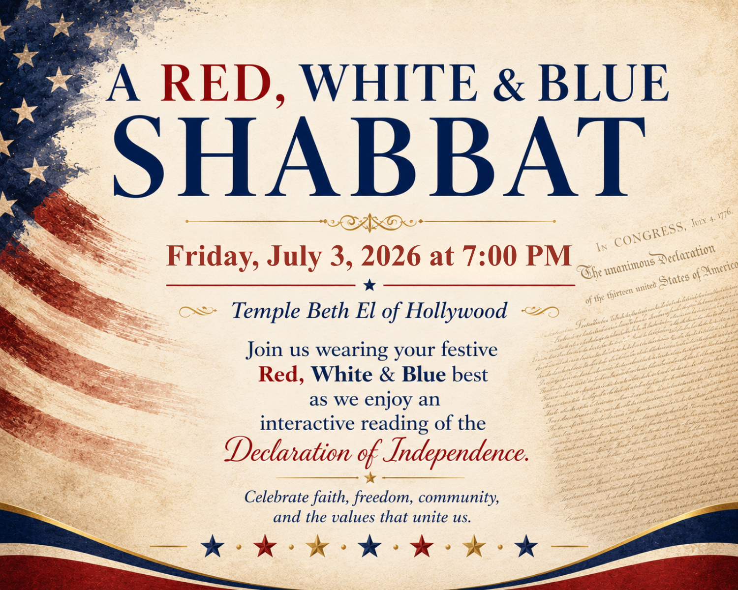 A Red, White, &amp; Blue Shabbat 