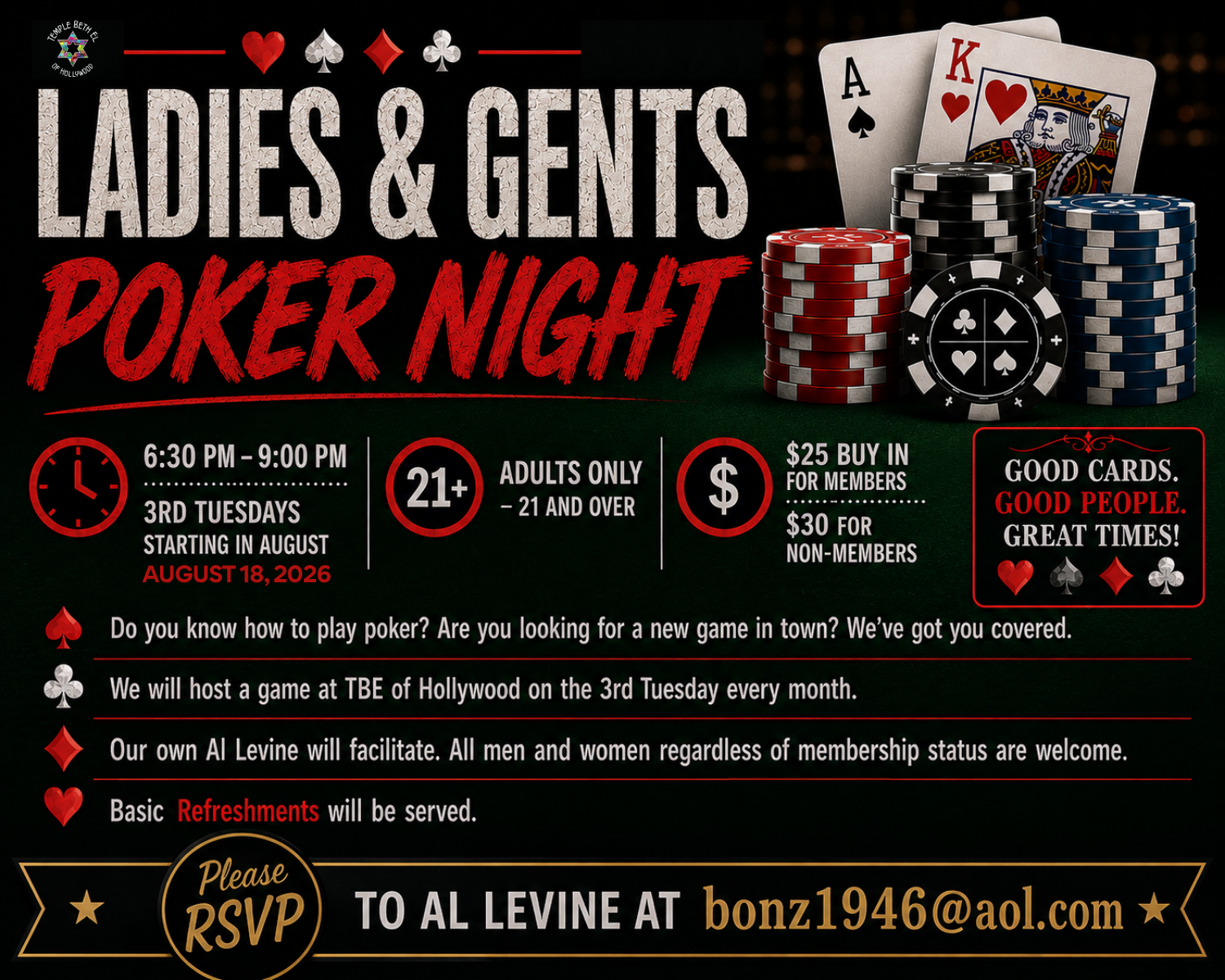 Ladies &amp; Gents Poker Night