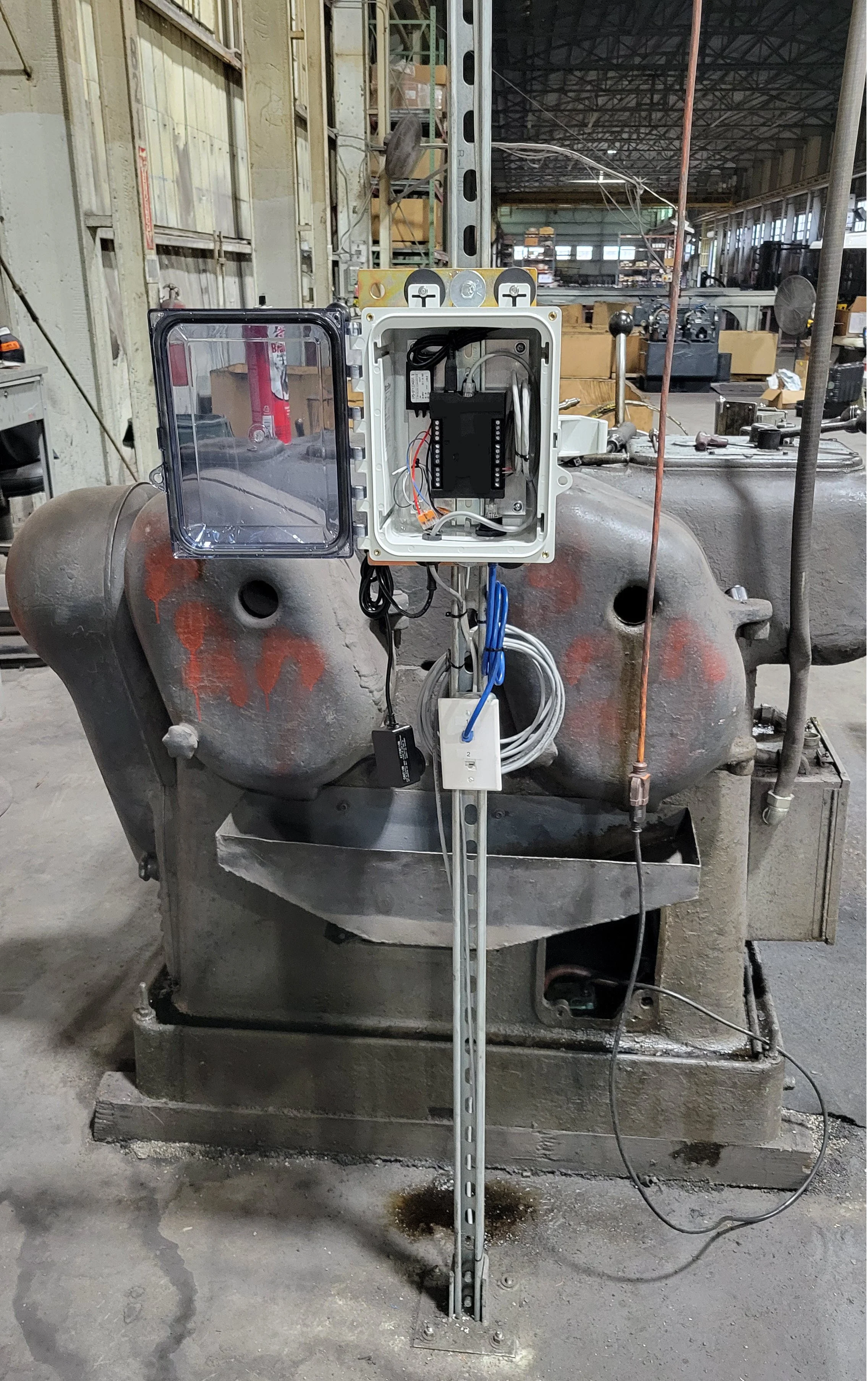 Custom IP68 Enclosure to house DAQ device on older grinder