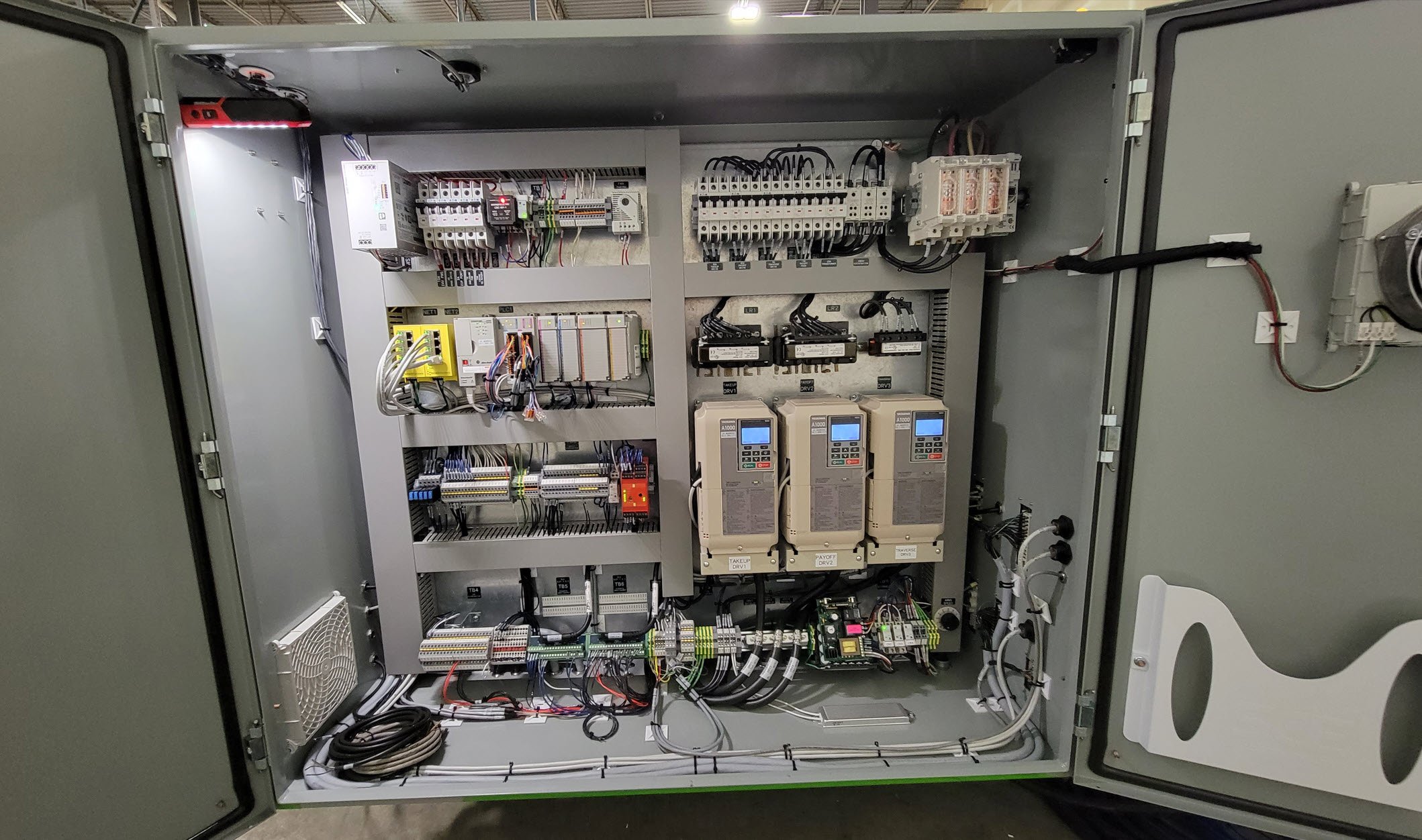 Wire Rewind Line - Takeup Back Panel power ON & Commissioning