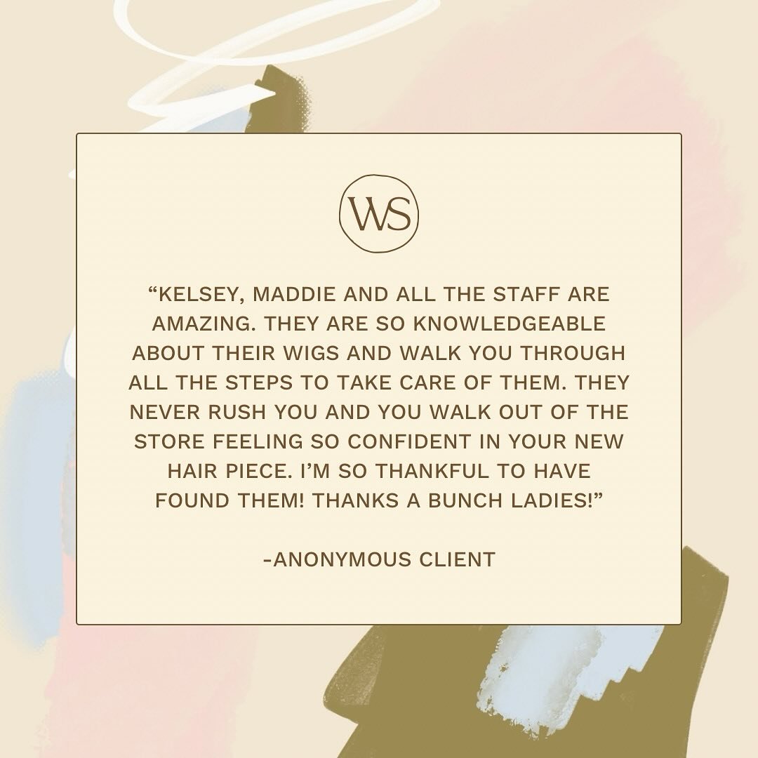 Confidence starts with care 💕 We&rsquo;re so grateful for kind words like these! Our goal is to make every client feel supported, understood, and radiant in their new look. ✨ #Wigexperts #ConfidenceInEveryStrand #ClientLove #alternativehair #hairlos