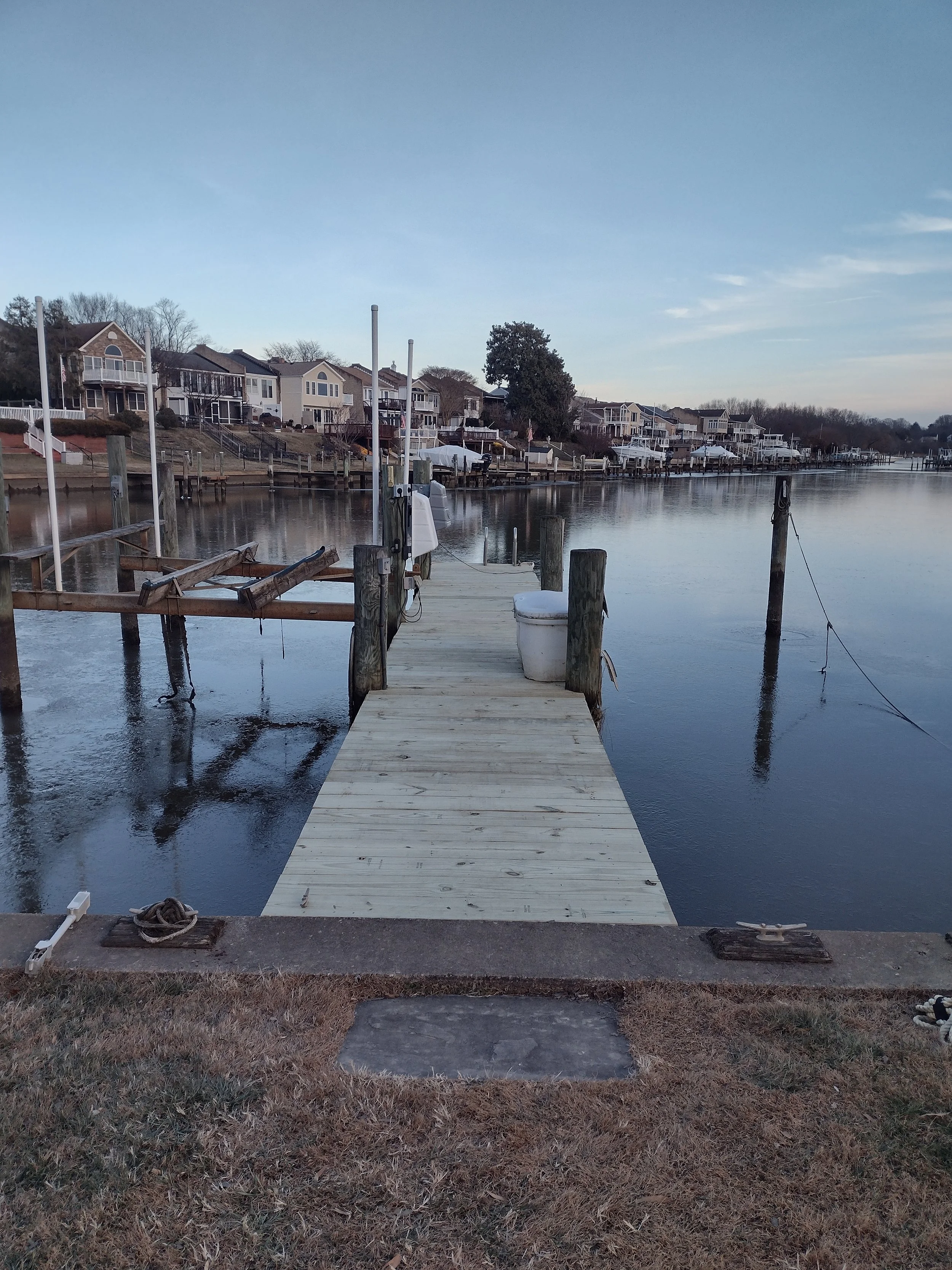 🌊 Dock complete! We love building custom docks on the bay — perfect for fun, relaxation, and lasting waterfront enjoyment in Harford County, MD.