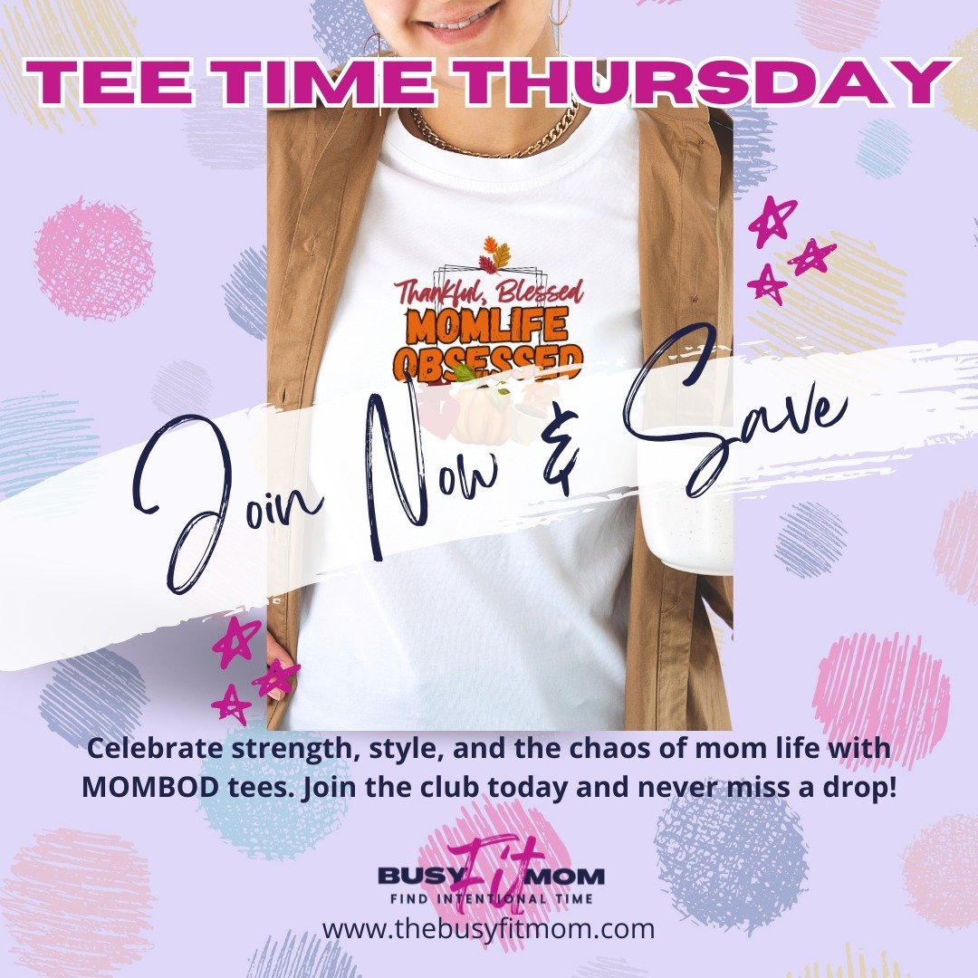 It&rsquo;s Tee Time Thursday! 🎉

This Thanksgiving, let&rsquo;s celebrate all the chaos, coffee, and cuddles that come with MOMLIFE. Because we wouldn&rsquo;t trade it for the world! 🧡 

#ThankfulBlessedAndMOMLIFEObsessed #BusyFitMom #MomLifeStrong