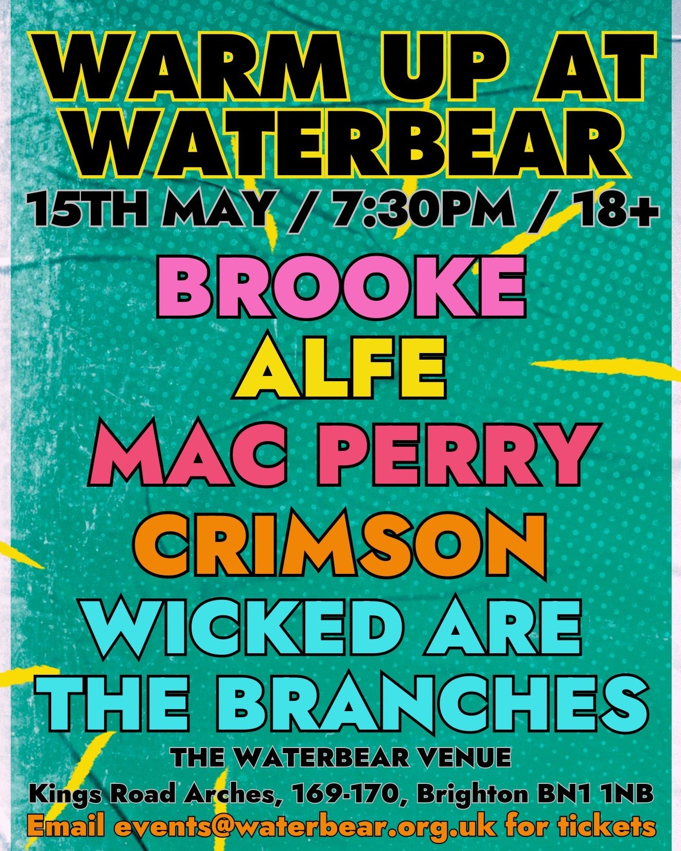 🎤GIG ANNOUNCEMENT🎤

We are really excited to be hosting a WaterBear live night at the venue on the 15th May!

An evening of music performances featuring:

👉 Brooke (@introducingbrooke)

👉 Alfe (@alfieebowles)

👉 Mac Perry (@macperrymusic)

👉 Cr