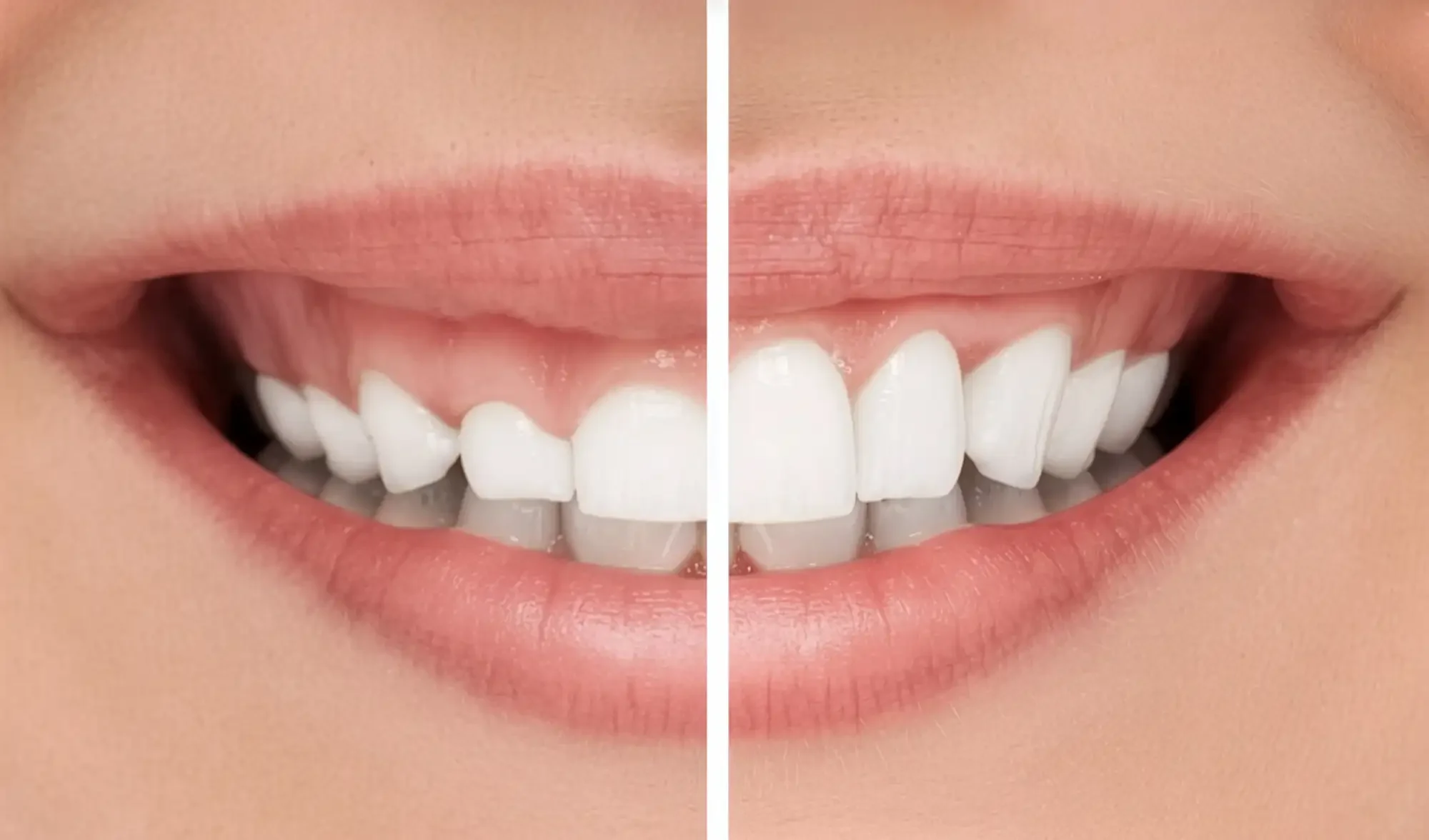 Antes y después de tratamiento de gingivectomía