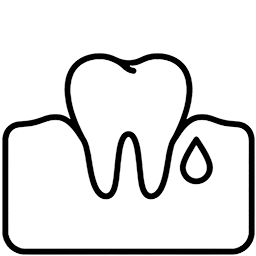 Icono de sangrado de encías