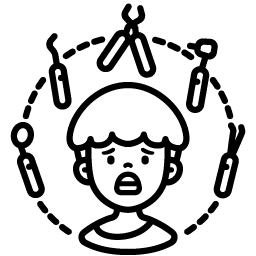 Icono de niño con ansiedad al dentista